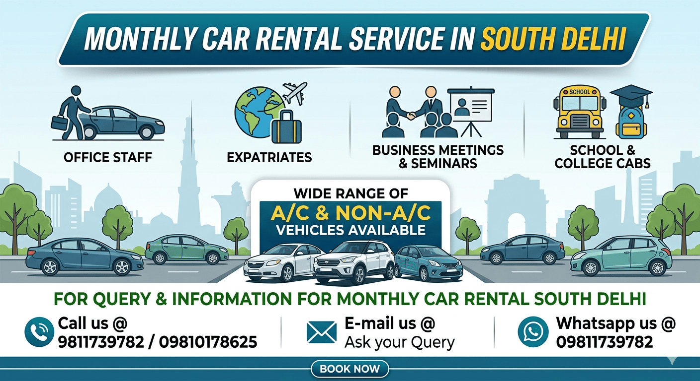 Monthly Taxi Rental South Delhi