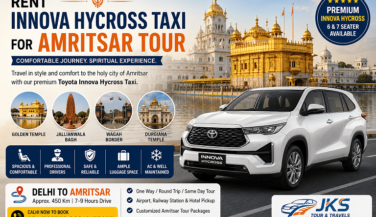 Rent Innova Hycross Taxi for Amritsar