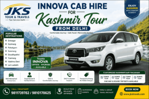 Innova Cab Hire for Kashmir Tour from Delhi