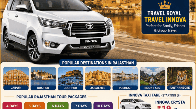 Innova Crysta cab hire for Rajasthan tour from Delhi
