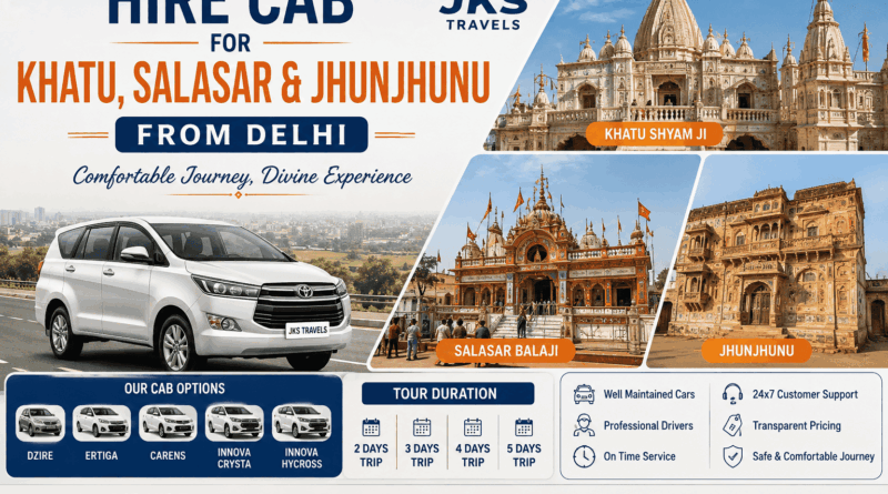 Hire Cab for Khatu, Salasar & Jhunjhunu from Delhi